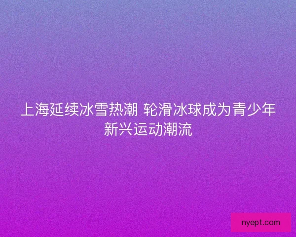 上海延续冰雪热潮 轮滑冰球成为青少年新兴运动潮流