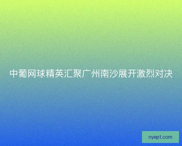 中葡网球精英汇聚广州南沙展开激烈对决